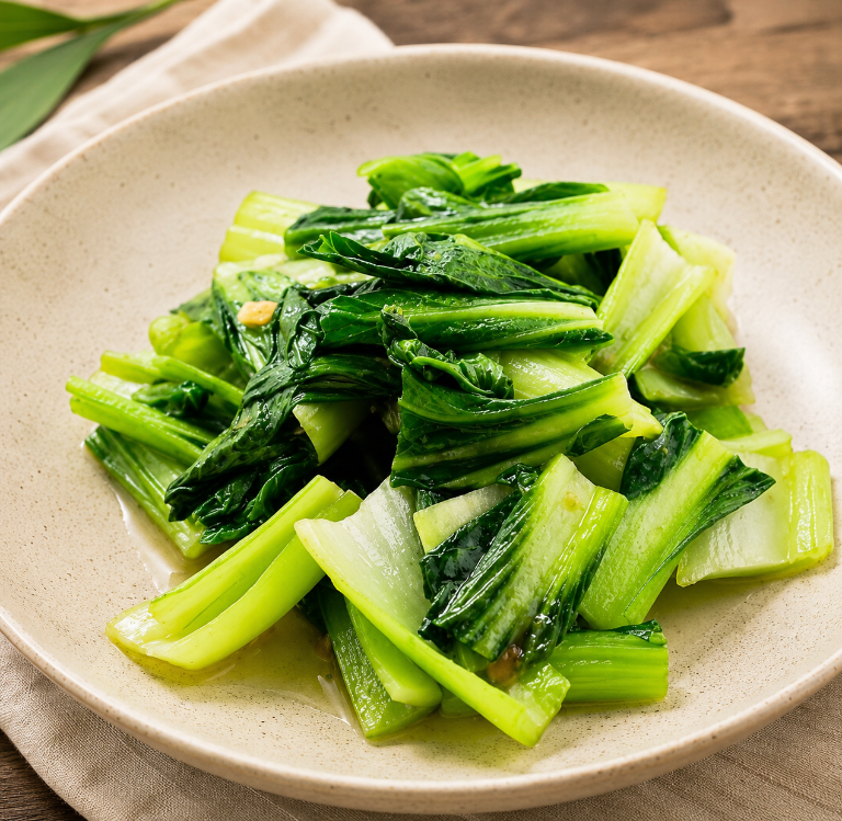 Stir-fried bok choy made with Chuka Koji